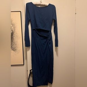Midi Cut-Out Navy Dress